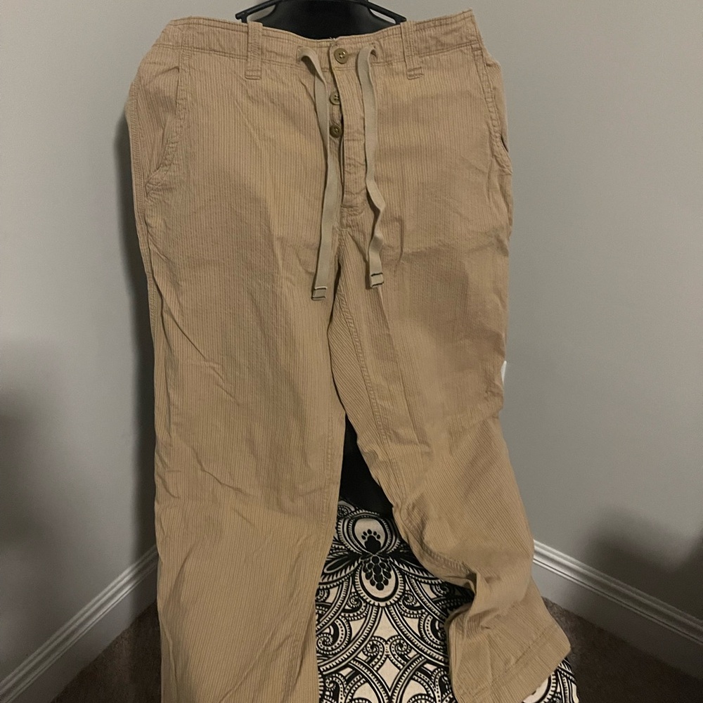 Khaki drawstring pants